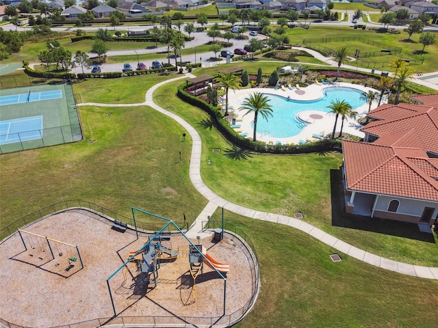 bird's eye view featuring a residential view