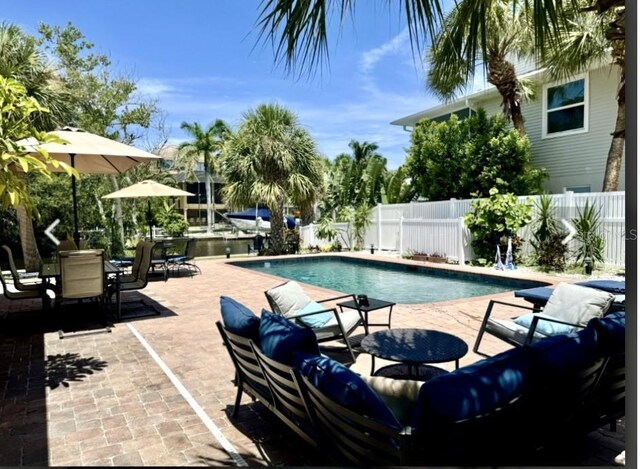 5430 Avenida Del Mare, Sarasota, FL 34242 - view of pool featuring a patio area and a fenced backyard