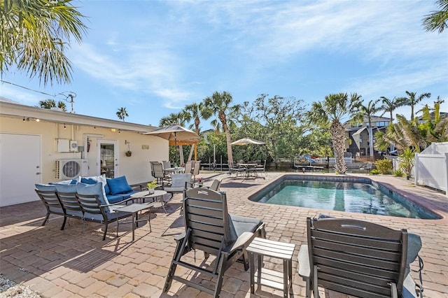 5430 Avenida Del Mare, Sarasota, FL 34242 - view of pool with a patio area, a fenced backyard, outdoor lounge area, and outdoor dining area