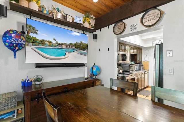 19440 NE 26th Ave Unit 53B, Miami, FL 33180 - interior space featuring wooden ceiling