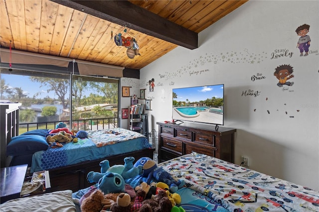19440 NE 26th Ave Unit 53B, Miami, FL 33180 - bedroom featuring wooden ceiling and access to outside
