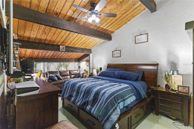 19440 NE 26th Ave Unit 53B, Miami, FL 33180 - carpeted bedroom featuring wooden ceiling