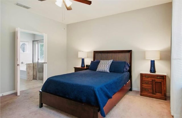 5221 Bannister Park Ln, Lithia, FL 33547 - bedroom featuring baseboards, visible vents, a ceiling fan, and light colored carpet