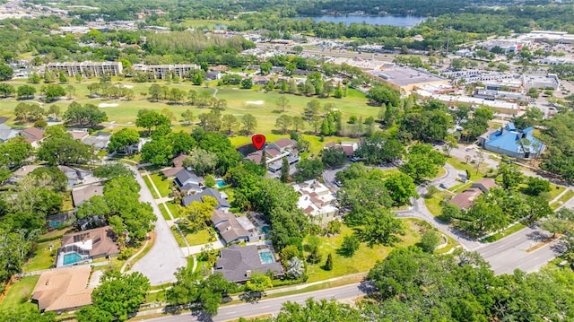 13512 Palmwood Ln Unit 13512, Tampa, FL 33618 - aerial view featuring a water view, view of golf course, and a residential view