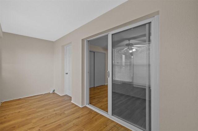 2366 Shelley St Unit 7, Clearwater, FL 33765 - empty room with ceiling fan and light wood-style floors