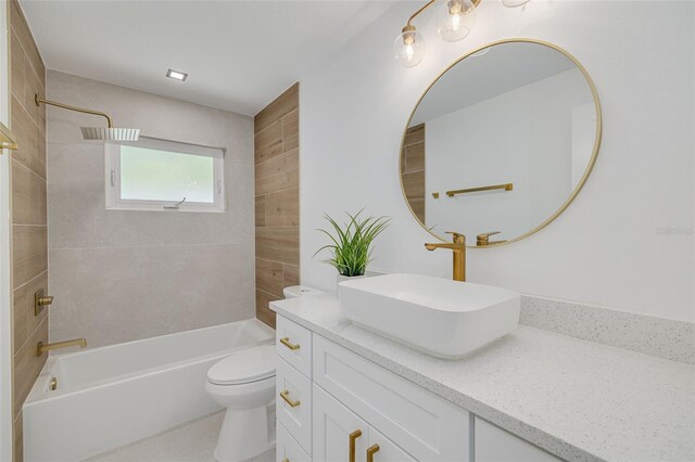 1717 Thames St, Clearwater, FL 33755 - full bathroom with toilet, shower / bathing tub combination, and vanity
