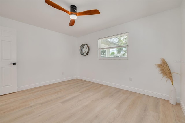 1717 Thames St, Clearwater, FL 33755 - spare room featuring baseboards, ceiling fan, and light wood-style floors