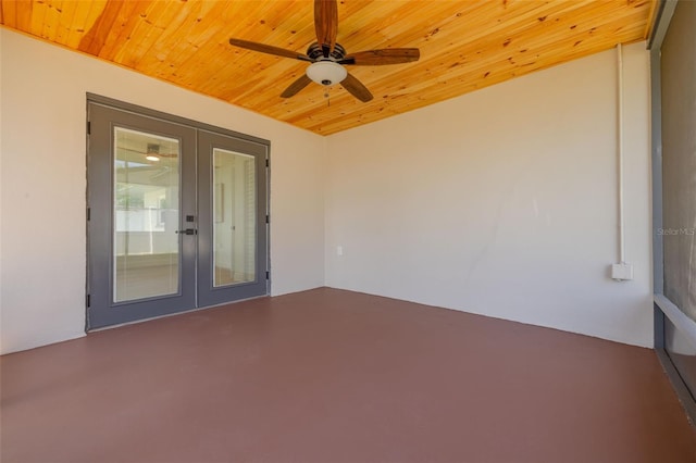 1717 Thames St, Clearwater, FL 33755 - view of patio / terrace featuring french doors and a ceiling fan
