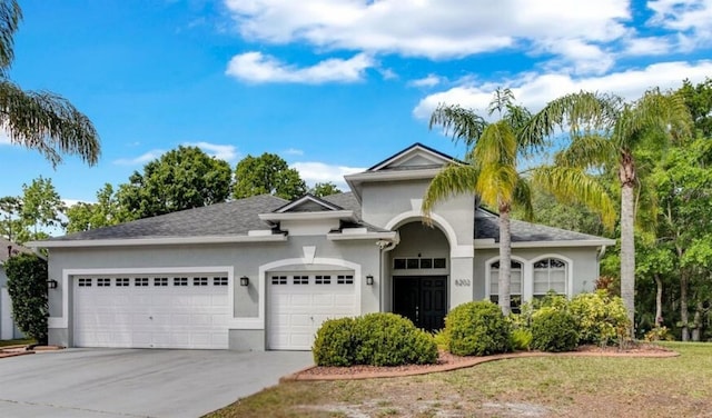 8202 Pinewood Run Ct, Tampa, FL 33647 - view of front facade featuring a garage, stucco siding, and driveway