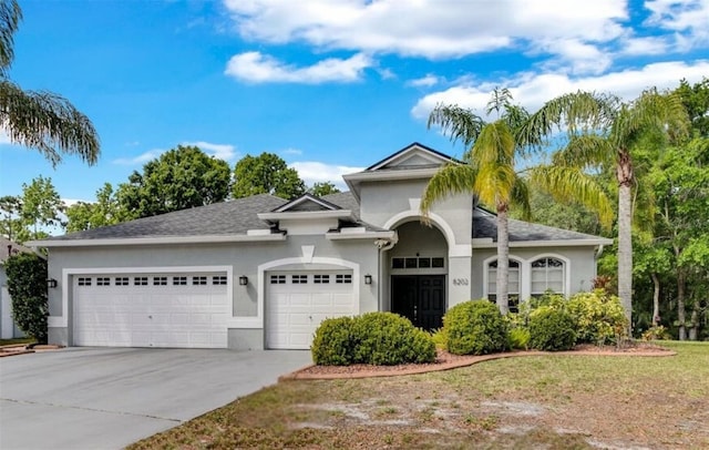 8202 Pinewood Run Ct, Tampa, FL 33647 - view of front of house featuring an attached garage, stucco siding, and driveway