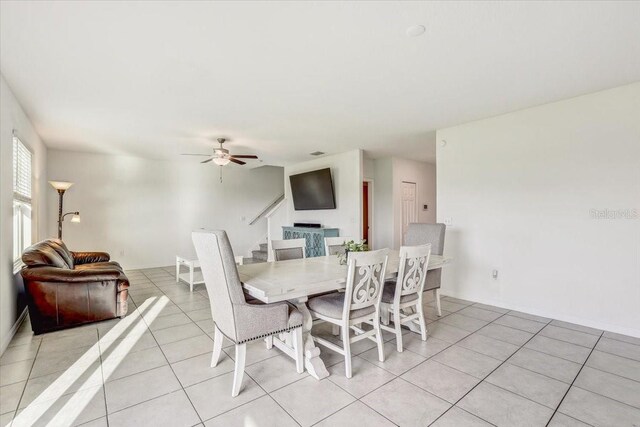 11476 Sage Canyon Dr, Riverview, FL 33578 - dining room featuring light tile patterned floors and a ceiling fan