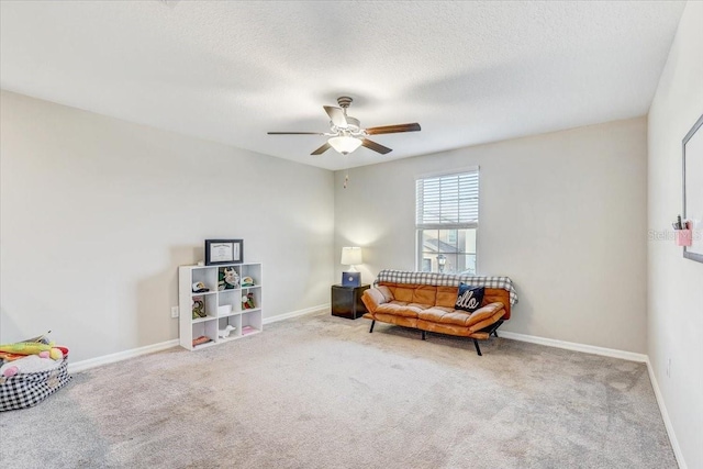 11476 Sage Canyon Dr, Riverview, FL 33578 - sitting room with carpet, baseboards, and a ceiling fan