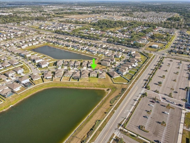 11476 Sage Canyon Dr, Riverview, FL 33578 - birds eye view of property featuring a water view and a residential view