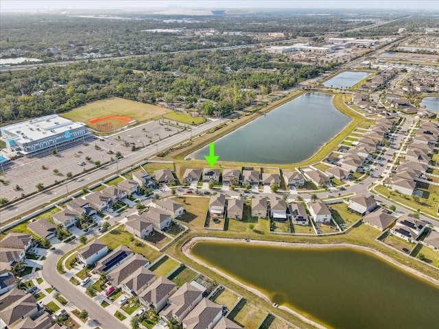 11476 Sage Canyon Dr, Riverview, FL 33578 - bird's eye view featuring a water view and a residential view