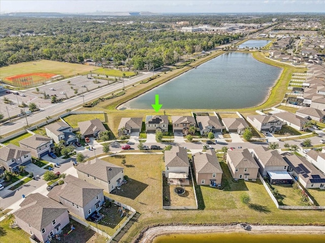 11476 Sage Canyon Dr, Riverview, FL 33578 - bird's eye view with a water view and a residential view