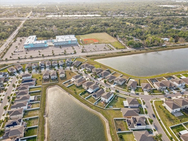 11476 Sage Canyon Dr, Riverview, FL 33578 - bird's eye view with a water view and a residential view