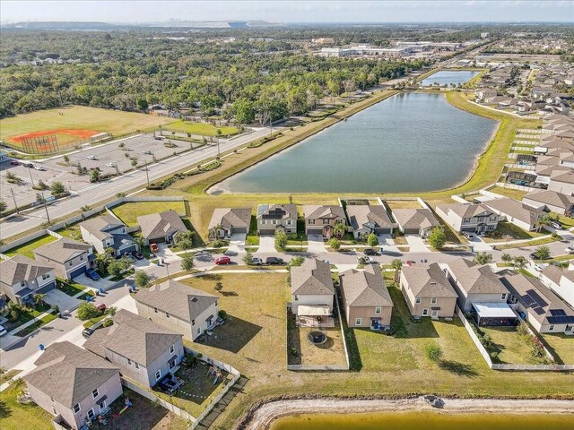 11476 Sage Canyon Dr, Riverview, FL 33578 - aerial view featuring a water view and a residential view