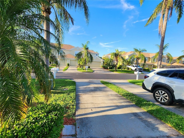 view of street featuring a residential view