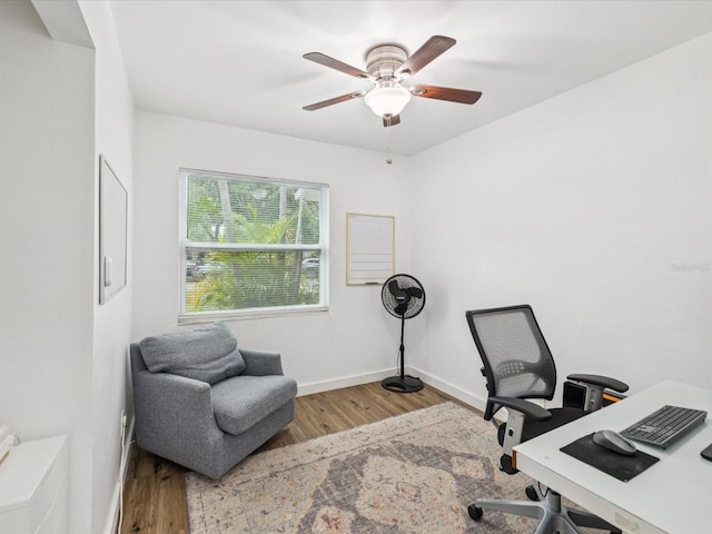 232 Emerald Ln, Largo, FL 33771 - office with wood finished floors and a ceiling fan