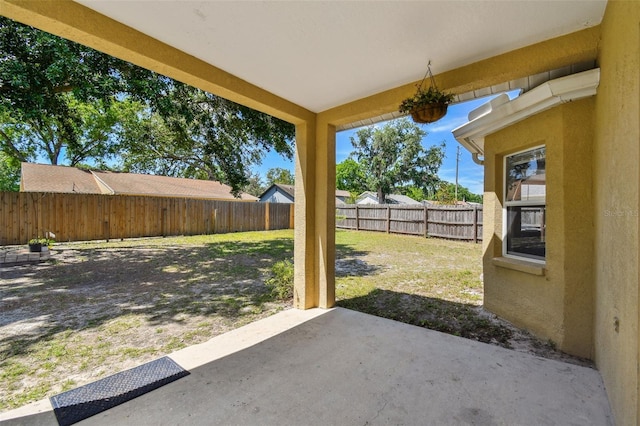 view of patio with a fenced backyard