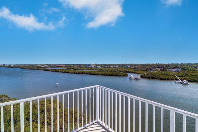 balcony with a water view