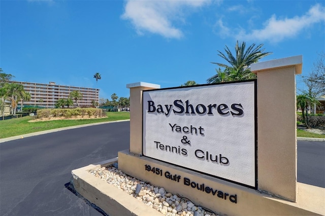 view of community sign