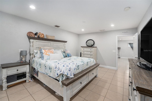 831 72nd Ave N, Saint Petersburg, FL 33702 - bedroom with visible vents, baseboards, and light tile patterned flooring