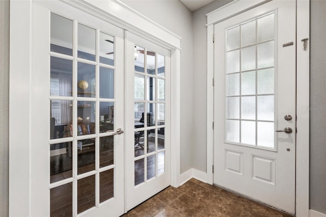doorway featuring french doors