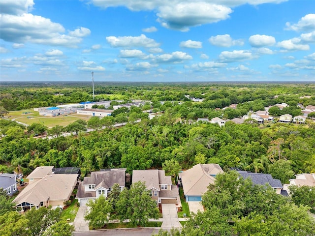 aerial view with a residential view and a forest view
