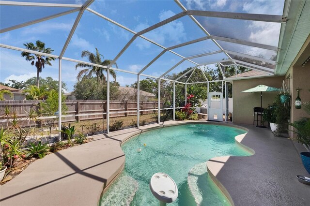 4017 3rd Ave E, Bradenton, FL 34208 - view of pool with a patio area, a fenced backyard, and glass enclosure