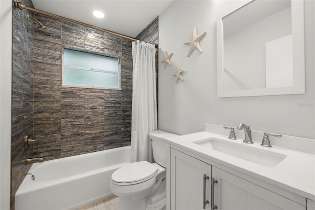 1047 Deer Hollow Way, Sarasota, FL 34232 - bathroom featuring shower / bath combo with shower curtain, vanity, and toilet