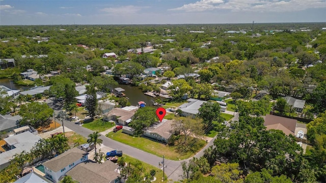 aerial view with a residential view