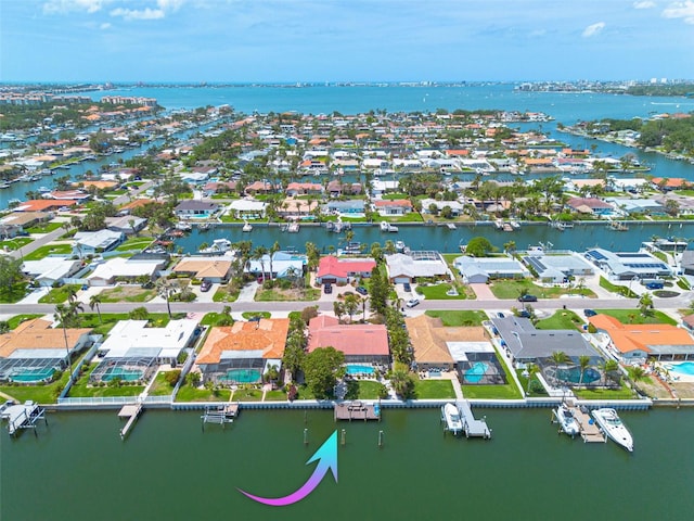 4490 38th Way S, Saint Petersburg, FL 33711 - drone / aerial view featuring a water view and a residential view