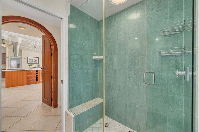 4490 38th Way S, Saint Petersburg, FL 33711 - full bathroom featuring tile patterned flooring and a stall shower