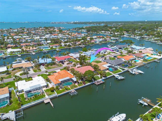 4490 38th Way S, Saint Petersburg, FL 33711 - aerial view featuring a water view and a residential view