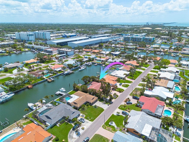 4490 38th Way S, Saint Petersburg, FL 33711 - birds eye view of property with a water view and a residential view
