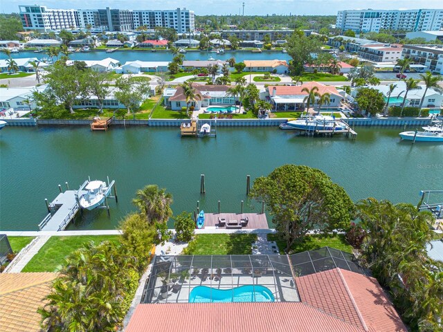 4490 38th Way S, Saint Petersburg, FL 33711 - birds eye view of property featuring a water view