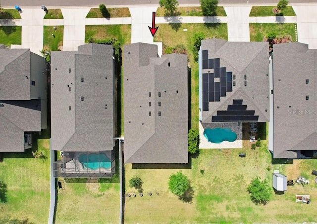 1214 Florablu Dr, Seffner, FL 33584 - aerial perspective of suburban area featuring a pool area