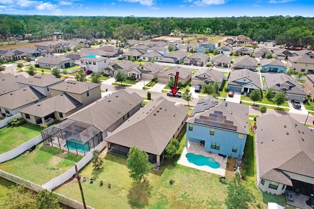 1214 Florablu Dr, Seffner, FL 33584 - aerial perspective of suburban area with a pool