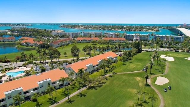 6191 Bahia Del Mar Blvd Unit 204, Saint Petersburg, FL 33715 - drone / aerial view with a water view and view of golf course