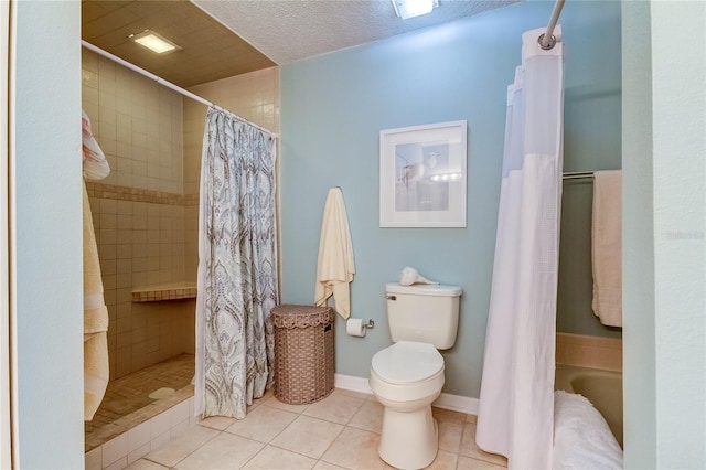 612 Fairmont Ave Unit D, Safety Harbor, FL 34695 - full bathroom with tile patterned flooring, a tile shower, and toilet