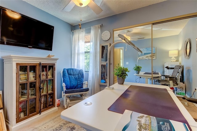 612 Fairmont Ave Unit D, Safety Harbor, FL 34695 - office area with a textured ceiling and a ceiling fan