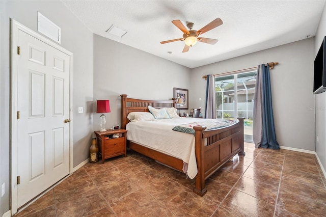 19750 Ellendale Dr, Land O Lakes, FL 34638 - bedroom with access to outside and a ceiling fan