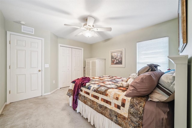 19750 Ellendale Dr, Land O Lakes, FL 34638 - bedroom featuring light carpet, ceiling fan, and a closet