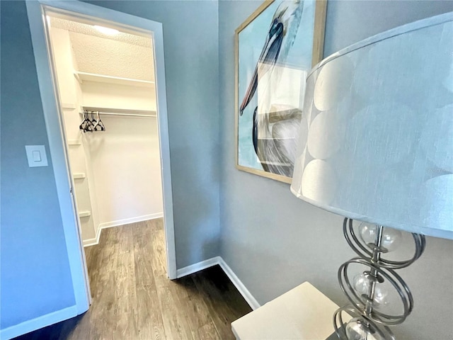 spacious closet with wood finished floors