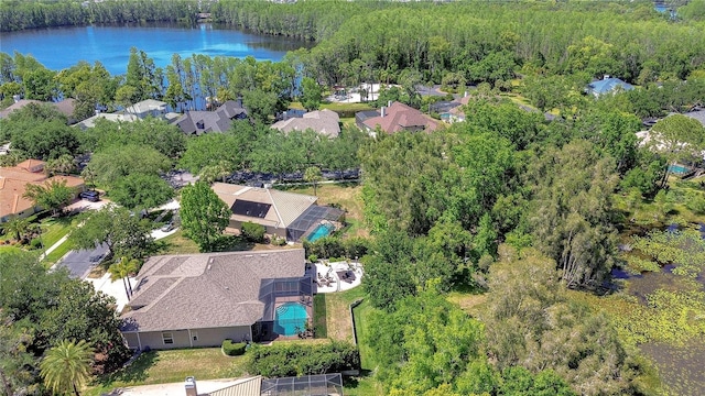 3212 Sunset Lakes Blvd, Land O Lakes, FL 34638 - aerial view of property and surrounding area with a large body of water and a forest