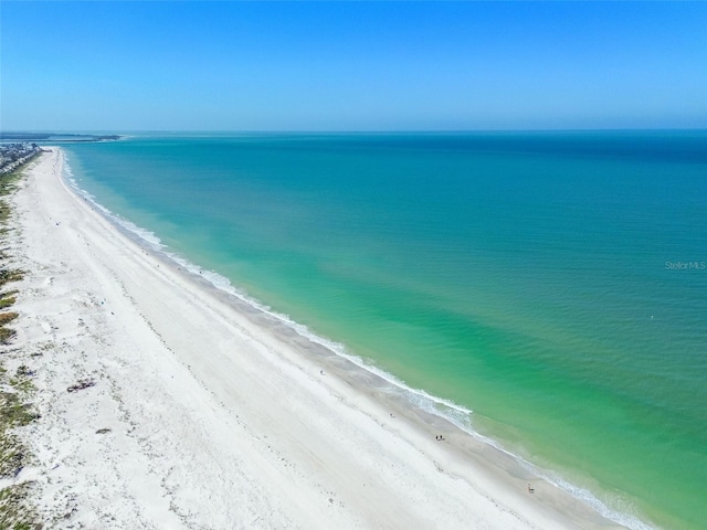 water view with a view of the beach