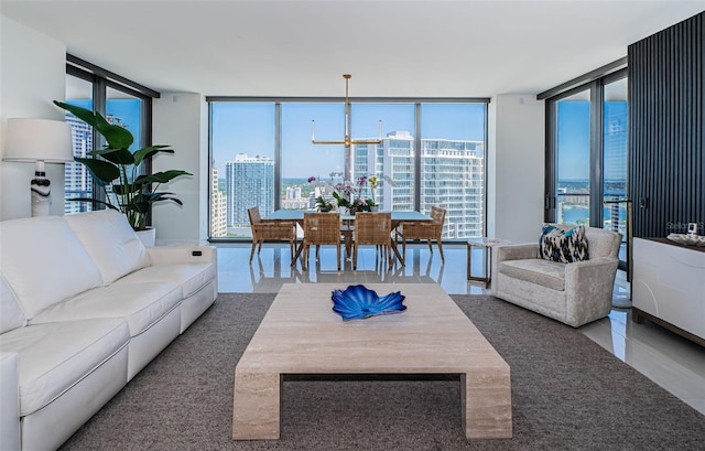 301 1st St S Unit 3004, Saint Petersburg, FL 33701 - living area with a city view and floor to ceiling windows