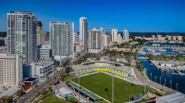 301 1st St S Unit 3004, Saint Petersburg, FL 33701 - bird's eye view featuring a city view and a water view