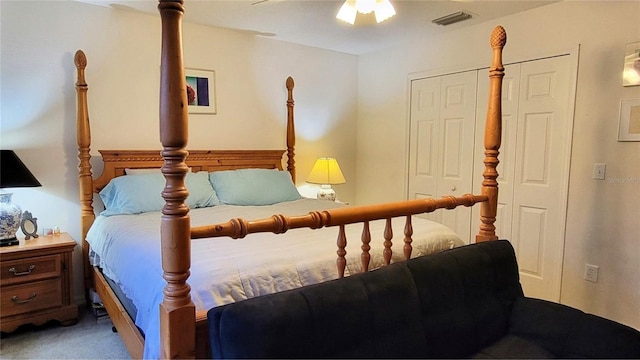 2213 Fluorshire Dr, Brandon, FL 33511 - carpeted bedroom with a closet and ceiling fan